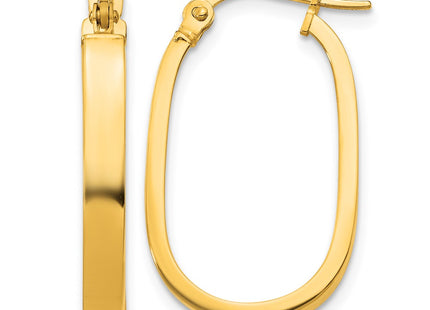 14K gold oval hoop earrings