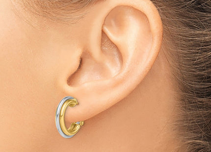 14K gold hoop earrings, another view