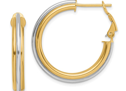 14k Two-tone Earrings Style TF1721 - Classique Jewelry Inc.