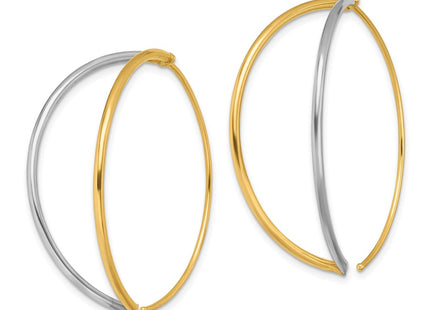 14k Yellow & Rhodium Earrings Style TF1728 - Classique Jewelry Inc.
