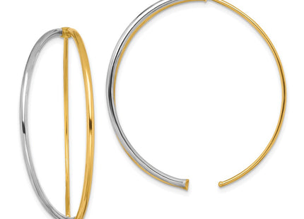 14k Yellow & Rhodium Earrings Style TF1728 - Classique Jewelry Inc.
