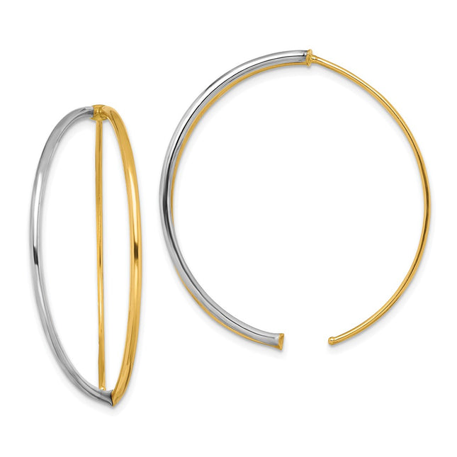 14k Yellow & Rhodium Earrings Style TF1728 - Classique Jewelry Inc.