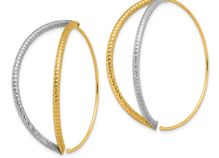 14k Yellow & Rhodium Earrings Style TF1729 - Classique Jewelry Inc.