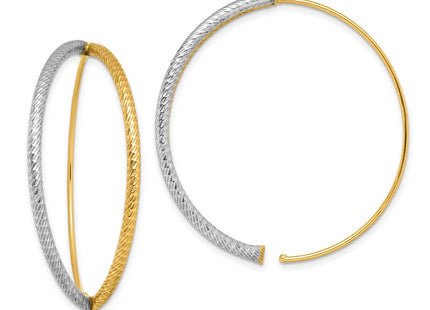 14k Yellow & Rhodium Earrings Style TF1729 - Classique Jewelry Inc.