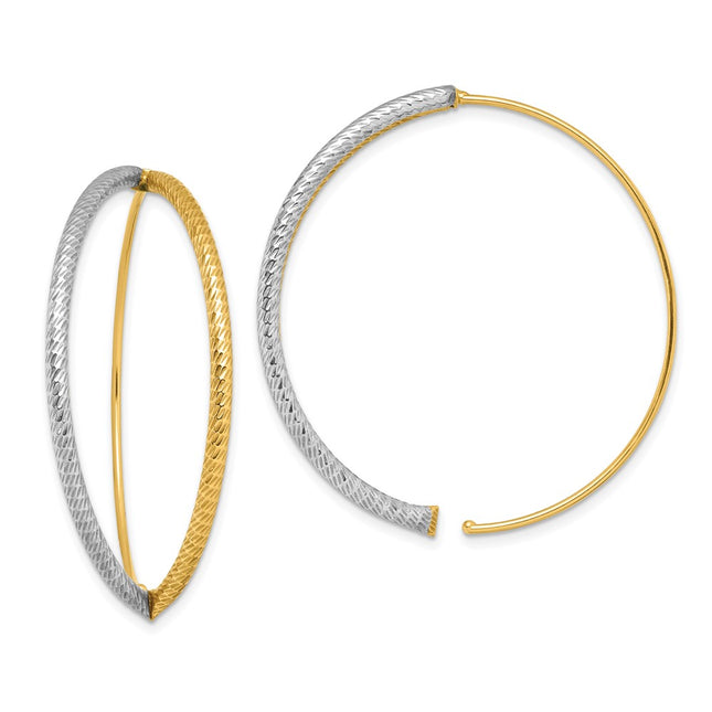 14k Yellow & Rhodium Earrings Style TF1729 - Classique Jewelry Inc.
