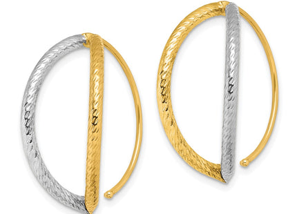 14k Yellow & Rhodium Earrings Style TF1732 - Classique Jewelry Inc.