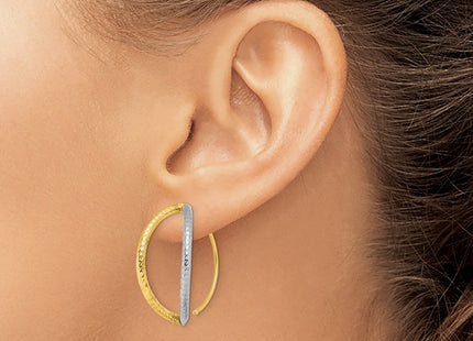 14k Yellow & Rhodium Earrings Style TF1732 - Classique Jewelry Inc.