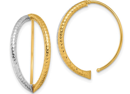 14k Yellow & Rhodium Earrings Style TF1732 - Classique Jewelry Inc.