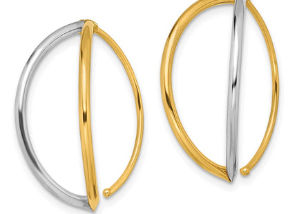 14k Yellow & Rhodium Earrings Style TF1733 - Classique Jewelry Inc.