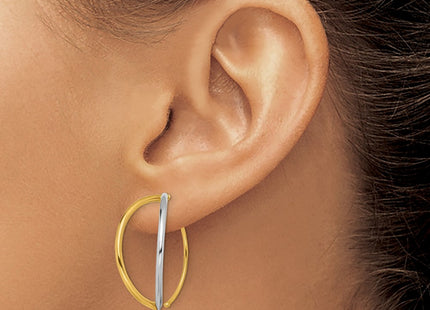 14k Yellow & Rhodium Earrings Style TF1733 - Classique Jewelry Inc.