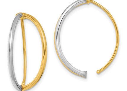 14k Yellow & Rhodium Earrings Style TF1733 - Classique Jewelry Inc.