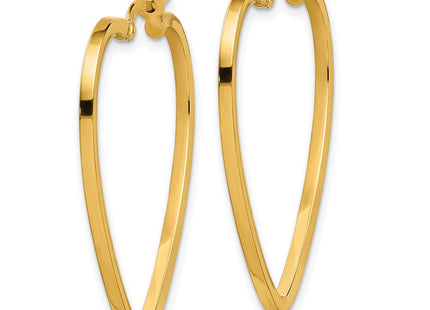 14K Polished Heart Hoop Earrings (Style TF1744)
