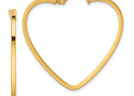 14K Polished Heart Hoop Earrings (Style TF1744)