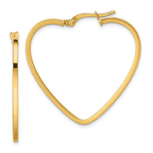 14K Polished Heart Hoop Earrings (Style TF1744)