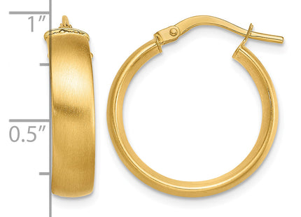 14K Small Satin Hoop Earrings