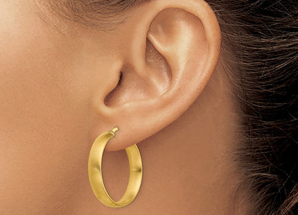 14K gold cross drop earrings, another view