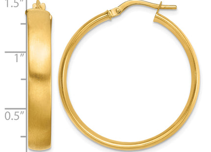 14K Large Satin Hoop Earrings