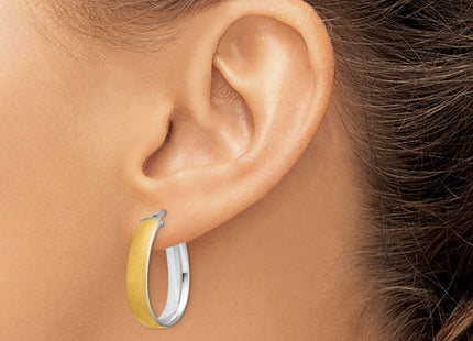 14k Yellow & Rhodium Earrings Style TF1756 - Classique Jewelry Inc.