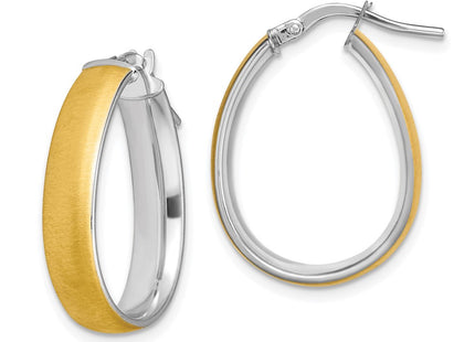 14k Yellow & Rhodium Earrings Style TF1756 - Classique Jewelry Inc.