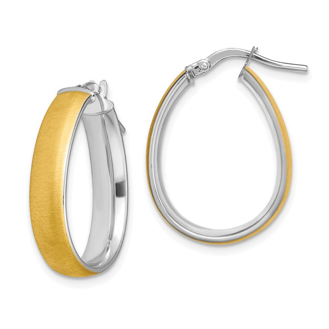 14k Yellow & Rhodium Earrings Style TF1756 - Classique Jewelry Inc.