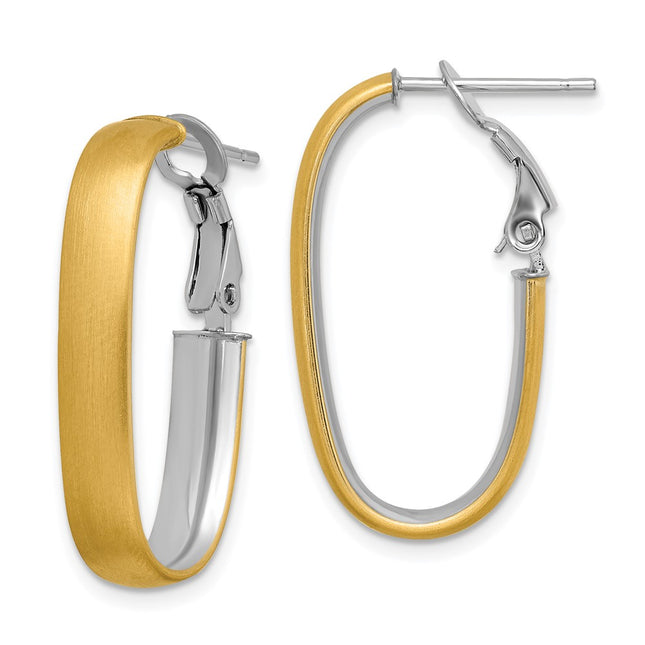 14k Yellow & Rhodium Earrings Style TF1761 - Classique Jewelry Inc.