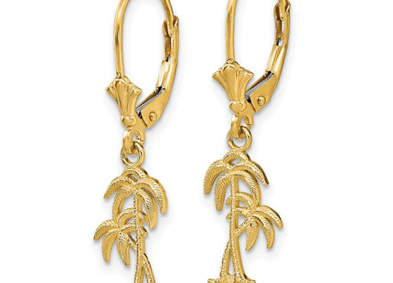 14K gold tree drop earrings, alternate view