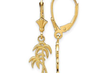 14K gold tree drop earrings