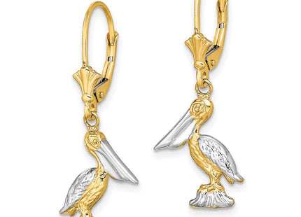 14k Yellow & Rhodium Earrings Style TF1852 - Classique Jewelry Inc.
