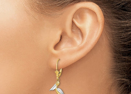 14k Yellow & Rhodium Earrings Style TF1852 - Classique Jewelry Inc.