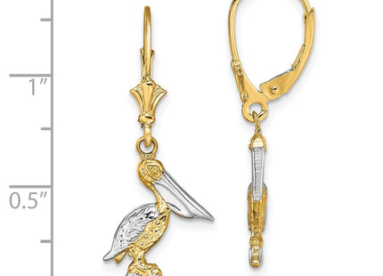 14k Yellow & Rhodium Earrings Style TF1852 - Classique Jewelry Inc.