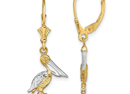 14k Yellow & Rhodium Earrings Style TF1852 - Classique Jewelry Inc.
