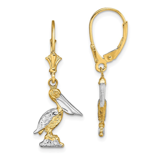 14k Yellow & Rhodium Earrings Style TF1852 - Classique Jewelry Inc.