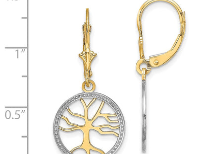 14k Yellow & Rhodium Earrings Style TF1853 - Classique Jewelry Inc.