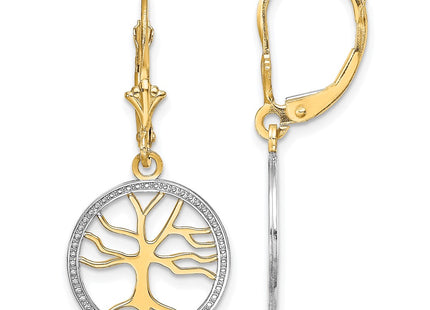 14k Yellow & Rhodium Earrings Style TF1853 - Classique Jewelry Inc.