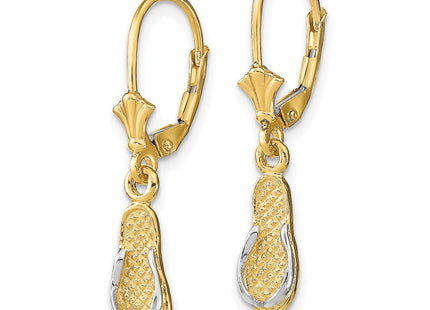 14k Yellow & Rhodium Earrings Style TF1858 - Classique Jewelry Inc.