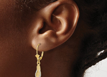 14k Yellow & Rhodium Earrings Style TF1858 - Classique Jewelry Inc.