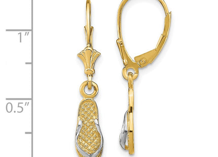 14k Yellow & Rhodium Earrings Style TF1858 - Classique Jewelry Inc.