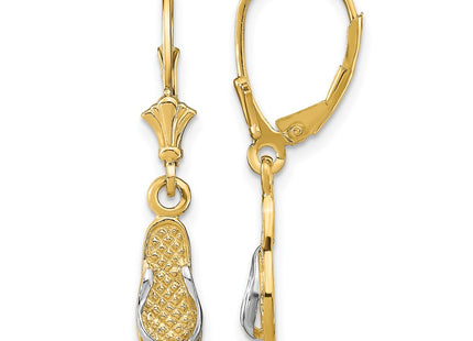 14k Yellow & Rhodium Earrings Style TF1858 - Classique Jewelry Inc.