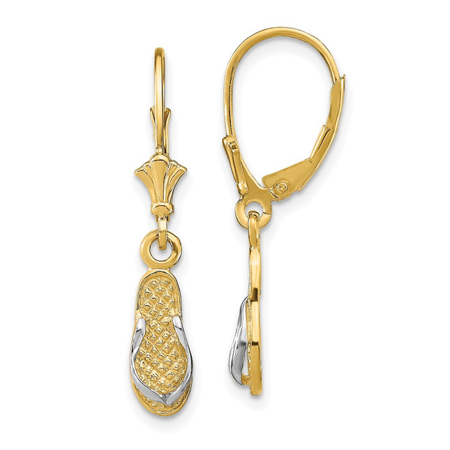 14k Yellow & Rhodium Earrings Style TF1858 - Classique Jewelry Inc.