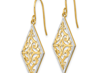 14k Yellow & Rhodium Earrings Style TF1861 - Classique Jewelry Inc.