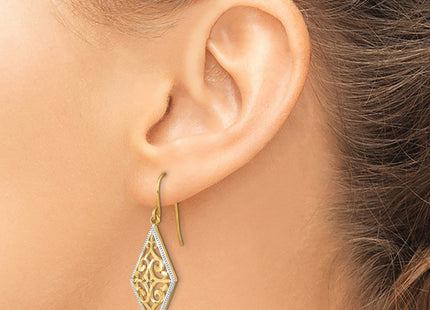 14k Yellow & Rhodium Earrings Style TF1861 - Classique Jewelry Inc.