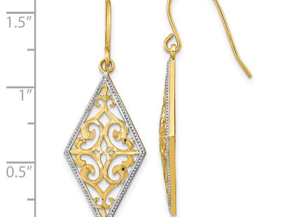 14k Yellow & Rhodium Earrings Style TF1861 - Classique Jewelry Inc.