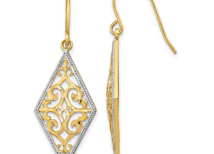 14k Yellow & Rhodium Earrings Style TF1861 - Classique Jewelry Inc.