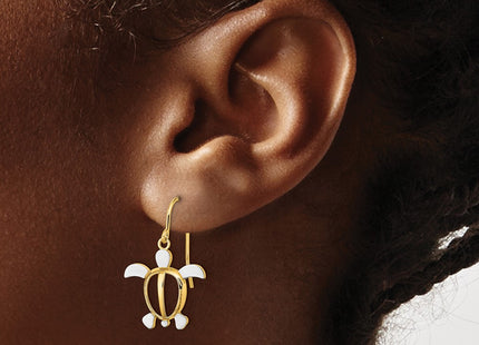 14K gold drop earrings, another view
