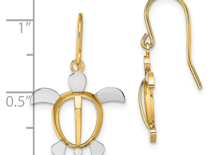 14K gold drop earrings, further view