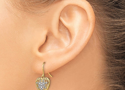 14k Yellow & Rhodium Earrings Style TF1866 - Classique Jewelry Inc.