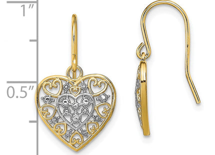 14k Yellow & Rhodium Earrings Style TF1866 - Classique Jewelry Inc.
