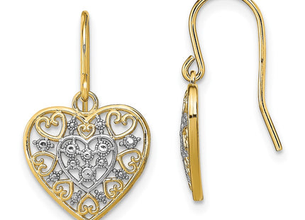 14k Yellow & Rhodium Earrings Style TF1866 - Classique Jewelry Inc.