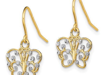 14k Yellow & Rhodium Earrings Style TF1869 - Classique Jewelry Inc.