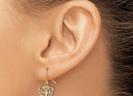14k Yellow & Rhodium Earrings Style TF1869 - Classique Jewelry Inc.